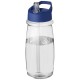 H2O Pulse 600 ml Sportflasche mit Ausgussdeckel - transparent/blau