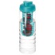 H2O Treble 750 ml Flasche mit Klappdeckel und Infusor- transparent/aquablau
