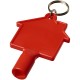 Maximilian Zählerkastenschlüssel in Hausform mit Schlüsselanhänger - rot