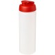 Baseline® Plus grip 750 ml Sportflasche mit Klappdeckel - transparent/rot