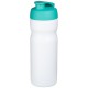 Baseline® Plus 650 ml Sportflasche mit Klappdeckel- weiss/aquablau