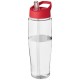 H2O Tempo® 700 ml Sportflasche mit Ausgussdeckel - transparent/rot