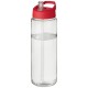 H2O Vibe 850 ml Sportflasche mit Ausgussdeckel - transparent/rot