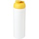 Baseline® Plus grip 750 ml Sportflasche mit Klappdeckel - weiss/gelb