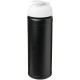 Baseline® Plus grip 750 ml Sportflasche mit Klappdeckel - schwarz/weiss