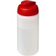 Baseline® Plus 500 ml Sportflasche mit Klappdeckel - transparent/rot