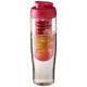 H2O Tempo® 700 ml Sportflasche mit Klappdeckel und Infusor- transparent/rosa