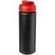 Baseline® Plus grip 750 ml Sportflasche mit Klappdeckel - schwarz/rot