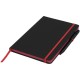 A5 schwarzes Notizbuch mit farbigem Rand - schwarz/rot
