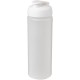 Baseline® Plus grip 750 ml Sportflasche mit Klappdeckel - transparent/weiss
