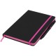 A5 schwarzes Notizbuch mit farbigem Rand - rosa