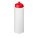 Baseline® Plus 750 ml Flasche mit Sportdeckel- transparent/rot
