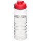 H2O Treble 750 ml Sportflasche mit Klappdeckel- transparent/rot