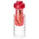 H2O Treble 750 ml Flasche mit Klappdeckel und Infusor- transparent/rot