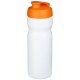 Baseline® Plus 650 ml Sportflasche mit Klappdeckel- weiss/orange