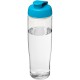 H2O Tempo® 700 ml Sportflasche mit Klappdeckel - transparent/türkisblau