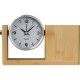 Stifteköcher aus Bambus mit analoger Uhr, beige