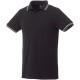 Fairfield Poloshirt mit weißem Rand für Herren - schwarz/grau meliert/weiss