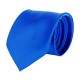 Krawatte, 100% Polyester Satin, uni, glänzend - blau