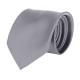 Krawatte, 100% Polyester Satin, uni, glänzend - grau