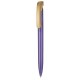 Kugelschreiber CLEAR Clip gold lackiert - lavendel-lila transparent