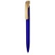 Kugelschreiber CLEAR Clip gold lackiert - ozean-blau transparent