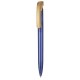 Kugelschreiber CLEAR Clip gold lackiert - royal-blau transparent