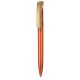 Kugelschreiber CLEAR Clip gold lackiert - flamingo-orange transparent