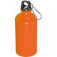 Trinkflasche aus Metall mit Karabinerhaken, 500ml, orange