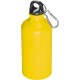 Trinkflasche aus Metall mit Karabinerhaken, 500ml, gelb