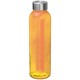 Trinkflasche transparent mit grauem Deckel - orange