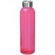 Trinkflasche transparent mit grauem Deckel - pink