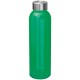 Trinkflasche transparent mit grauem Deckel - grün