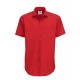 Poplin Shirt Smart Short Sleeve / Men - Deep Red