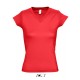 Ladies V-Neck-T-Shirt Moon - Red