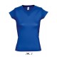 Ladies V-Neck-T-Shirt Moon - Royal Blue