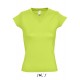 Ladies V-Neck-T-Shirt Moon - Apple Green