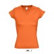 Ladies V-Neck-T-Shirt Moon - Orange