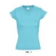 Ladies V-Neck-T-Shirt Moon - Atoll Blue