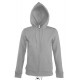 Women Hooded Zipped Jacket Seven - Grey Melange