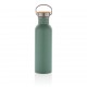 Moderne Stainless-Steel Flasche mit Bambusdeckel, grün