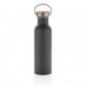Moderne Stainless-Steel Flasche mit Bambusdeckel, grau, Ansicht 5