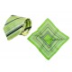 Set (Krawatte, Reine Seide + Nickituch, Reine Seide Twill, ca. 53x53 cm) - grün