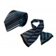 Set (Krawatte, Reine Seide + Schal, Reine Seide Twill, ca. 35x160 cm) - blau