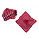 Set (Krawatte, Reine Seide + Nickituch, Reine Seide Twill, ca. 53x53 cm) - rot
