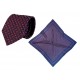 Set (Krawatte, Reine Seide + Tuch, Reine Seide Twill, ca. 53x53 cm) - magenta