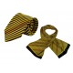 Set (Krawatte, Reine Seide + Schal, Reine Seide Twill, ca. 35x160 cm) - gelb