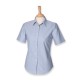 Ladies Classic Short Sleeved Oxford Shirt - Blue Oxford